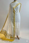 Yellow & White Fancy Cotton Silk 3 Piece Suit