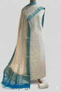 Firozi & White Fancy Cotton Silk 3 Piece Suit