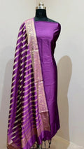 Purple Katan Tapeta Silk 3 Piece Suit